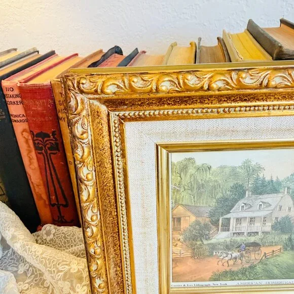 SOLD 1960's Currier & Ives "American Homestead Summer" Framed Lithograph - Picture 5 of 11